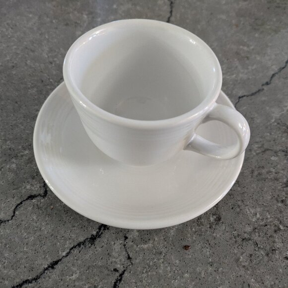 Fiestaware White Place Setting (Discontinued Tea Cup & Saucer) - Picture 2 of 9